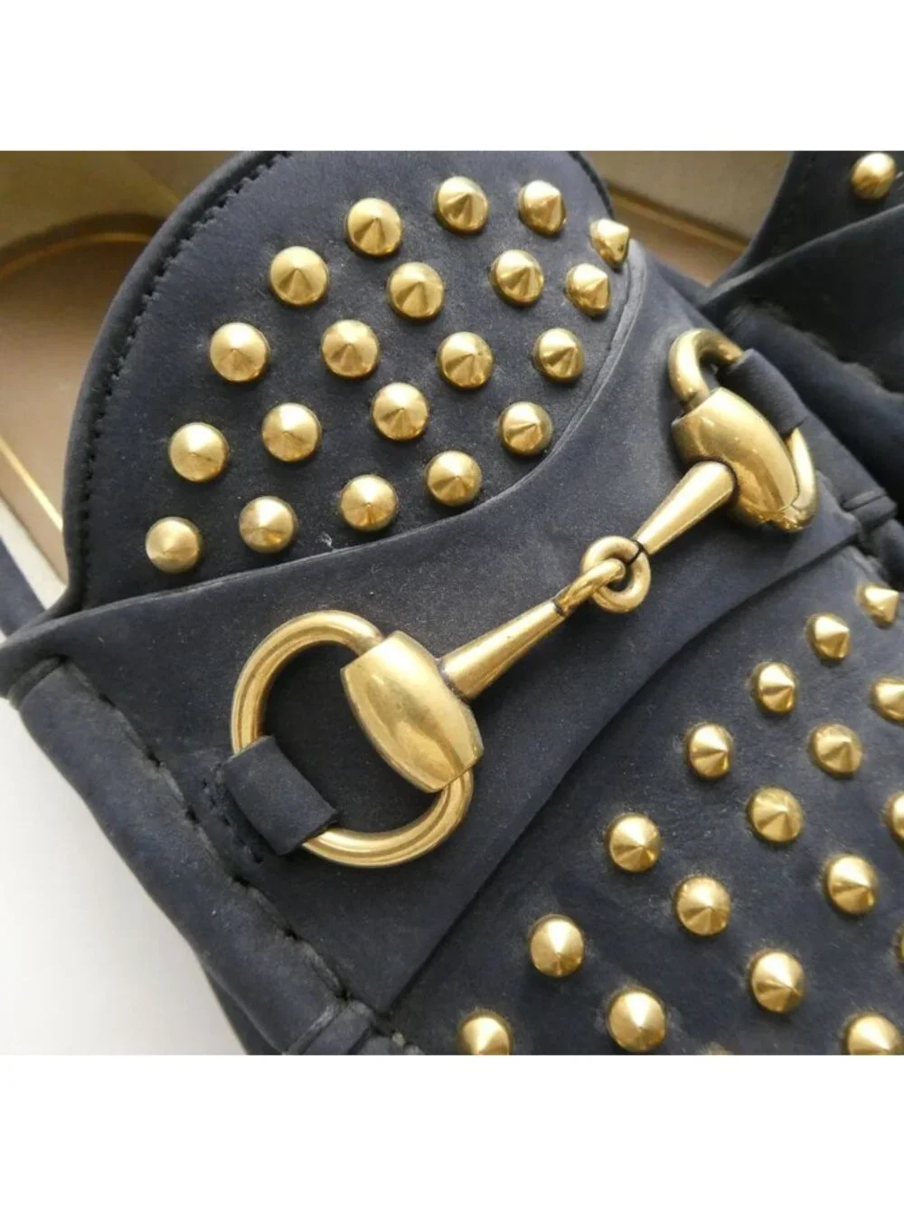 Gucci Horsebit Studded Loafers Shoes Flat 7.5